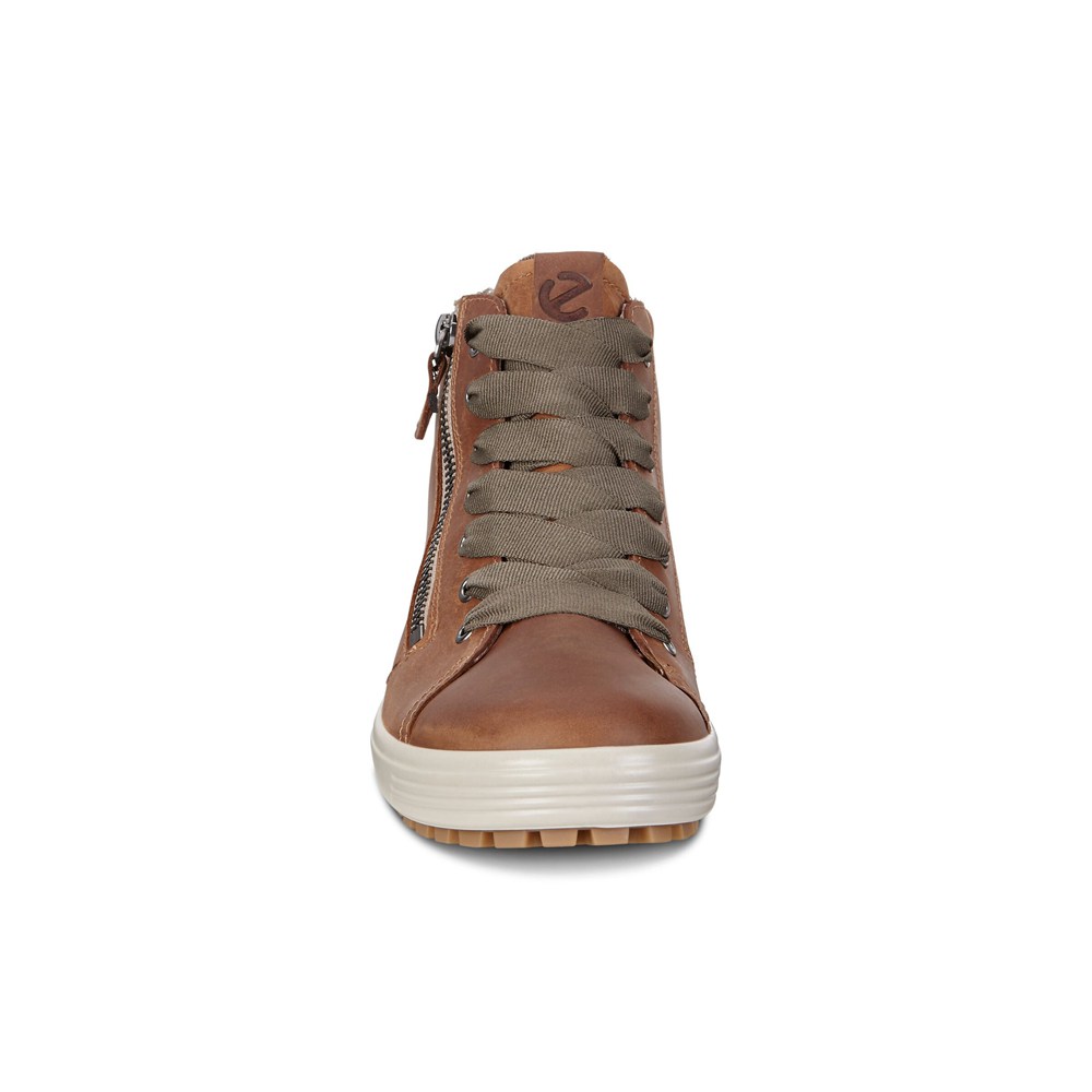 Womens Sneakers - ECCO Soft 7 Tred Gtx Hi - Brown - 0317HLICY